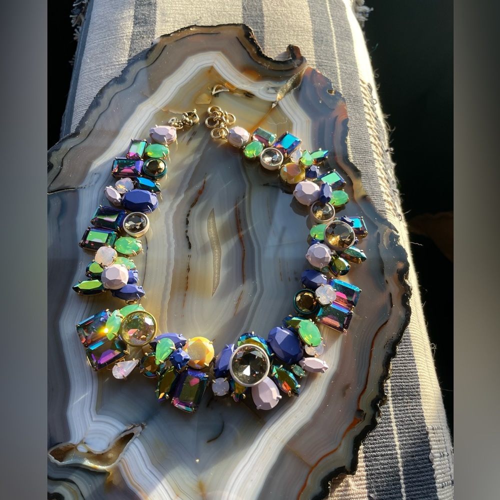**RARE** J. Crew Wild Crystal Brûlée Cluster Statement Necklace